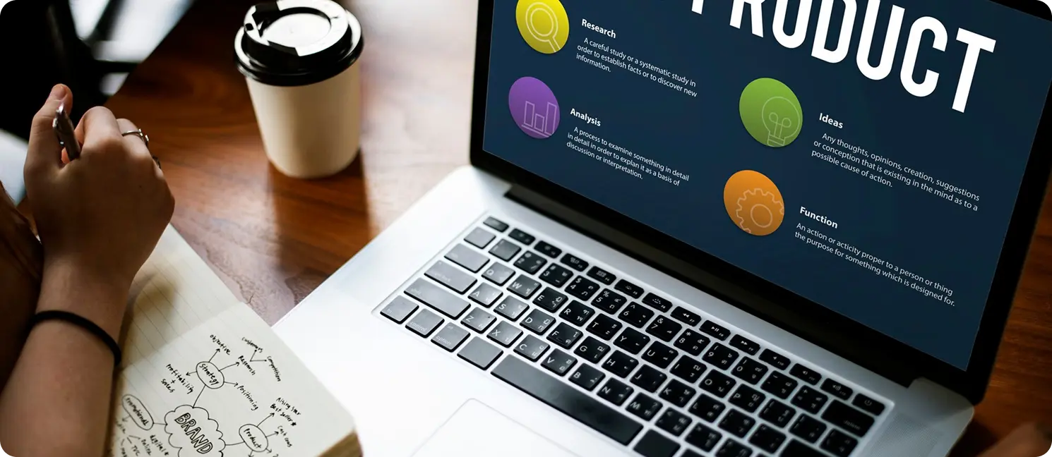 Laptop showing project launch